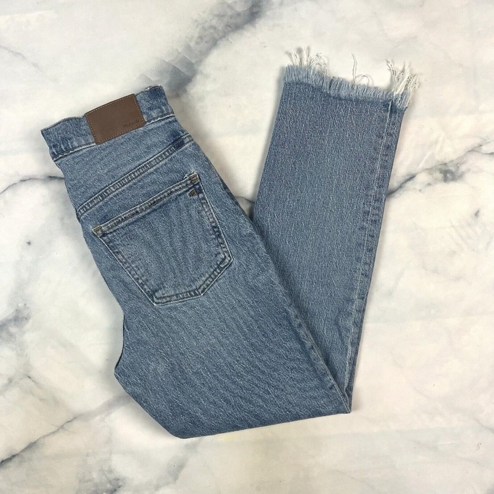 Madewell The Petite Perfect Vintage Jeans Size 25P Petite Ainsworth Frayed *FLAW - Picture 2 of 15